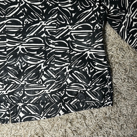 Lafayette 148 New York Women Zip Up Black and White Lightweight Jacket SZ 16 - Picture 12 of 15